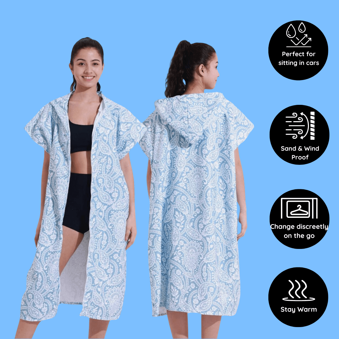 Paisley Zip Up Beach/pool Hoodie