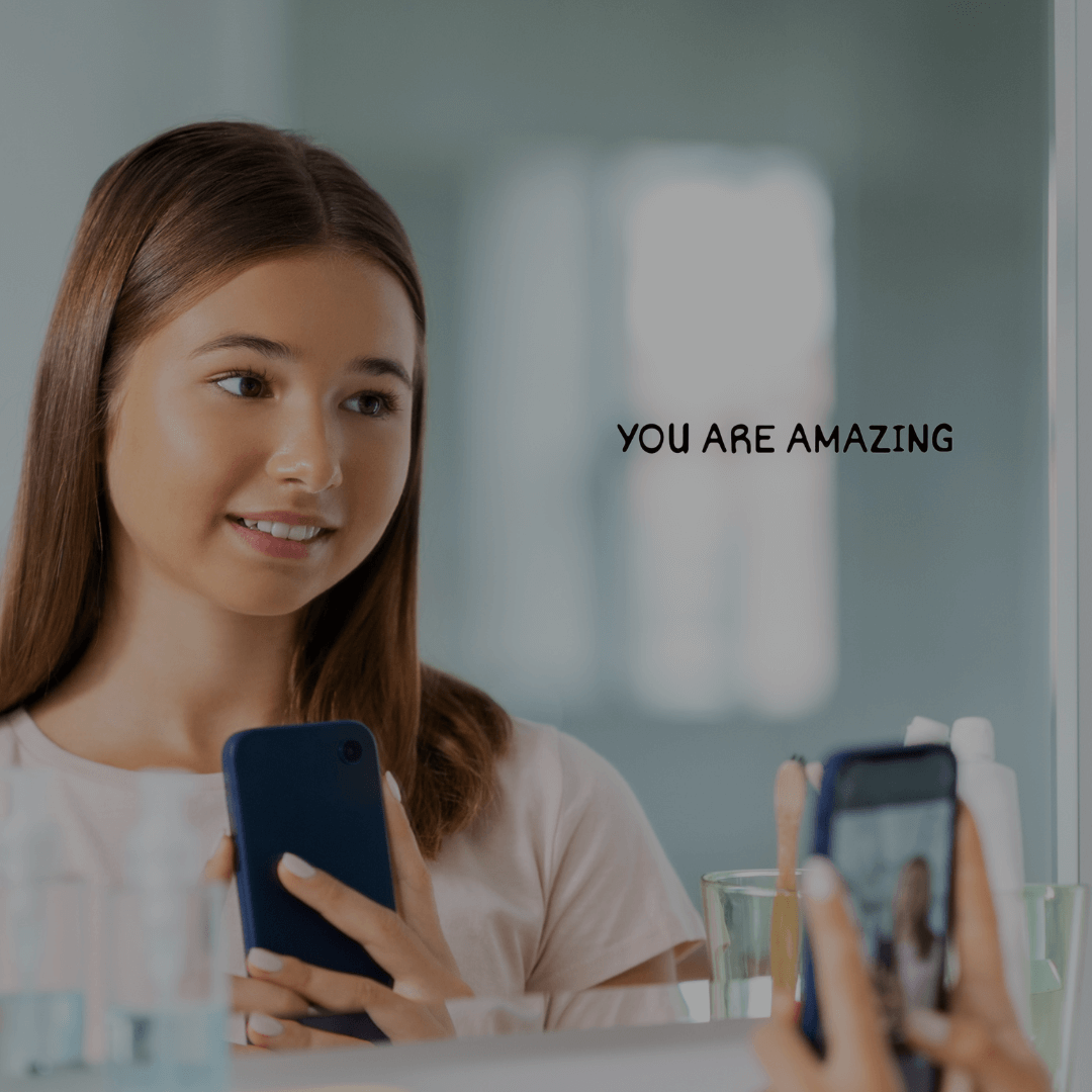 Removable mirror or wall stickers to remind your kids every day to help them feel positive and loved