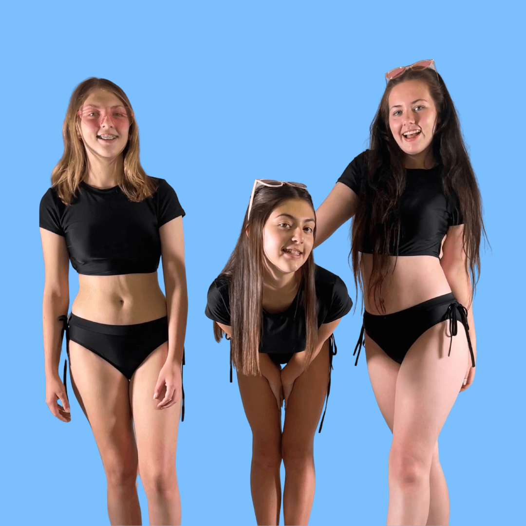 gorgeous matching 2-piece set, period protection, sun-protection