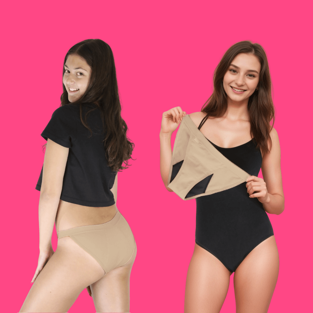 Back and front of Dance Diva period underwear