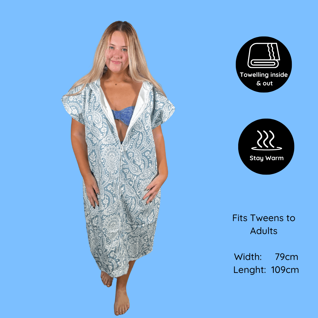 Paisley Zip Up Beach/pool Hoodie