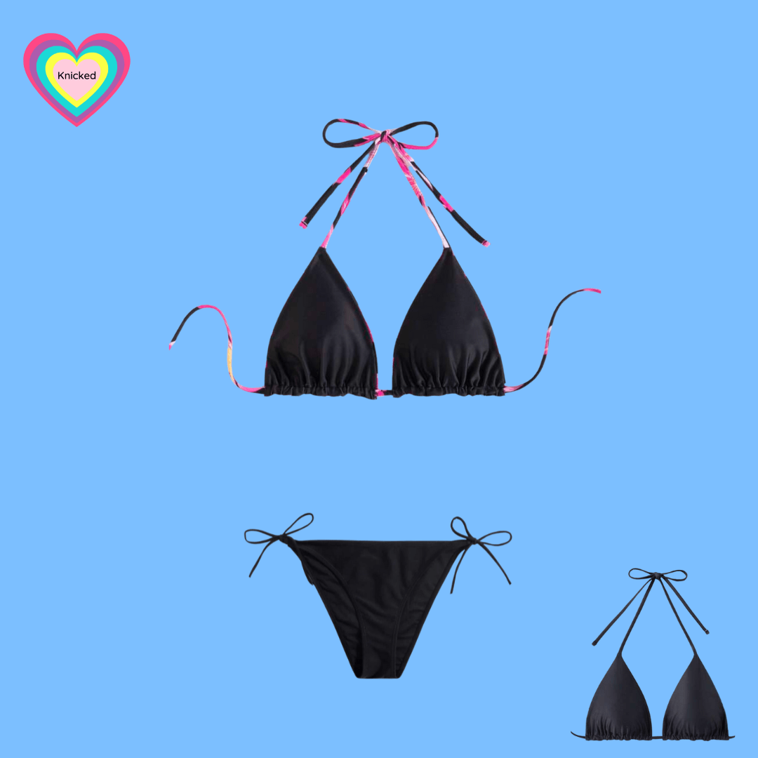 Self Tie Period Proof bikini with reversible flower top