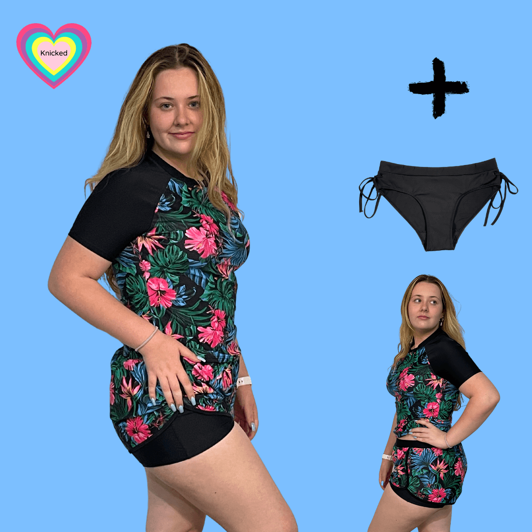 Teen Period Swimwear 3-piece Tropicana Rashie &amp; Shorts Set