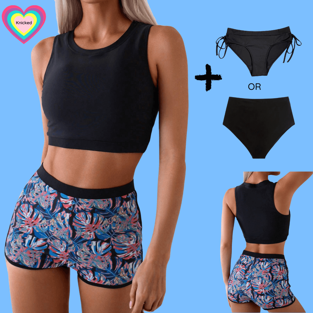 Teen Period Swimwear 3 Piece Balmy Palm Leaf Set