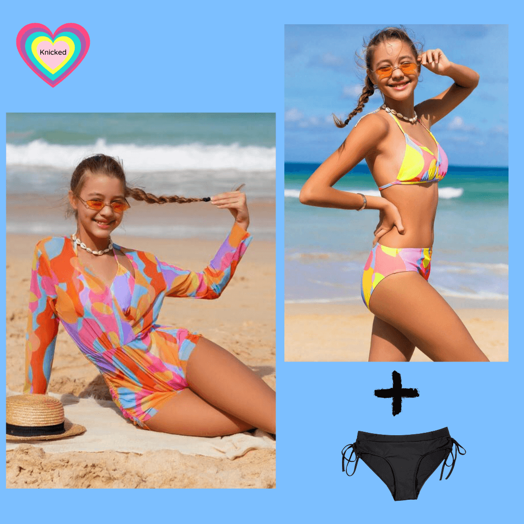 bikini with coverall jumpsuit period swimwear