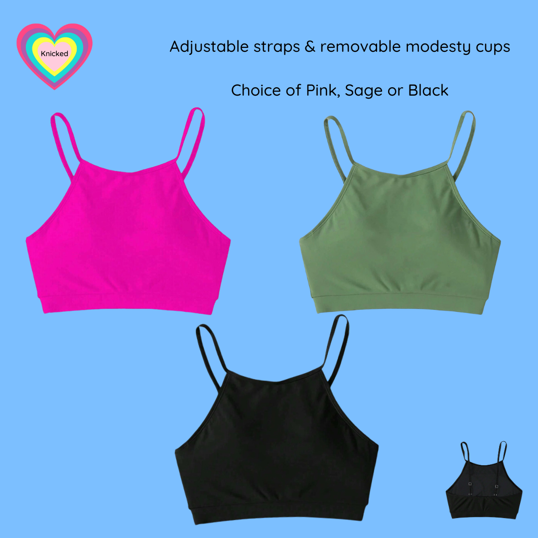 Teen Period Swimwear 2 Piece Set (In Black, Sage or Pink)