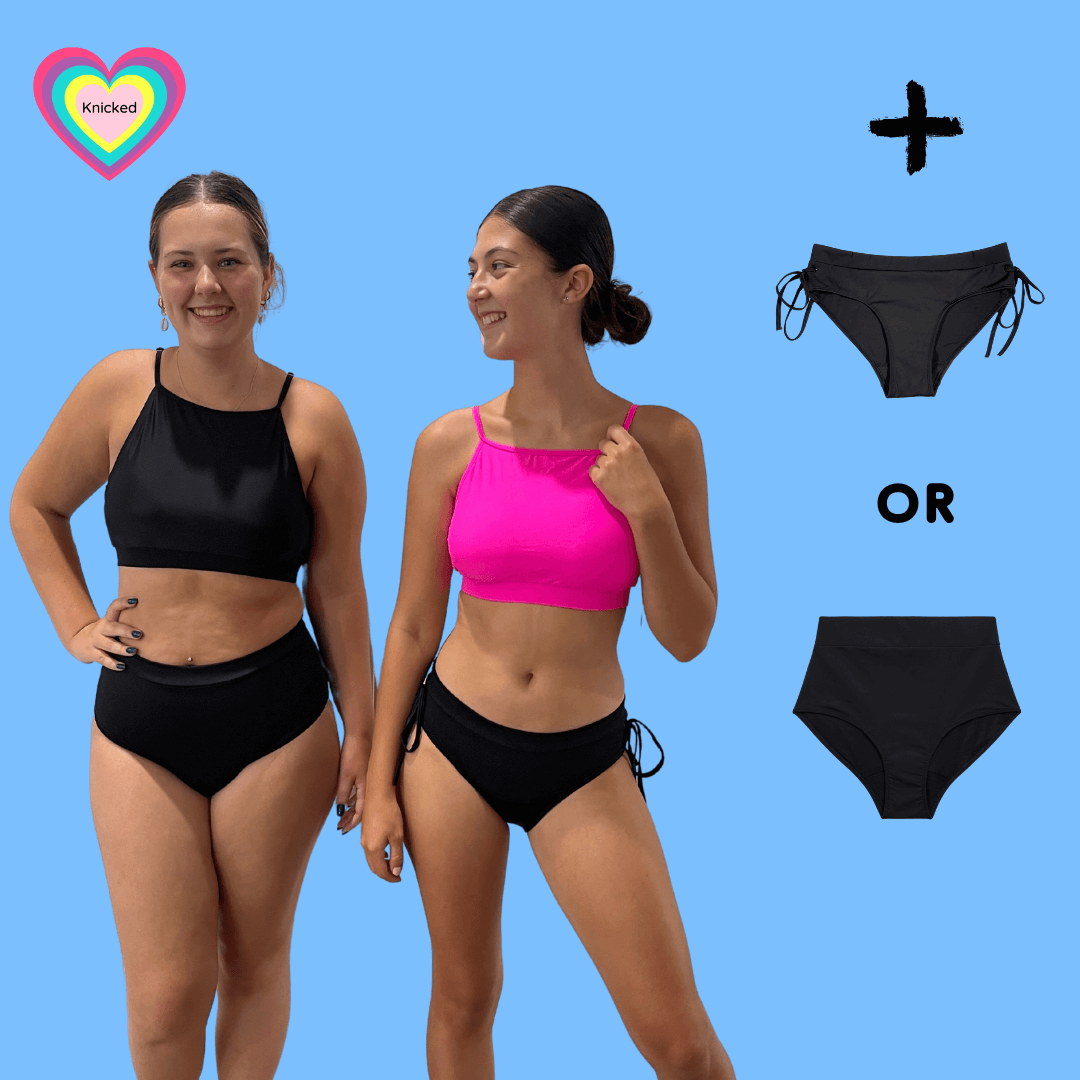 Teen Period Swimwear 2 Piece Set (In Black, Sage or Pink)