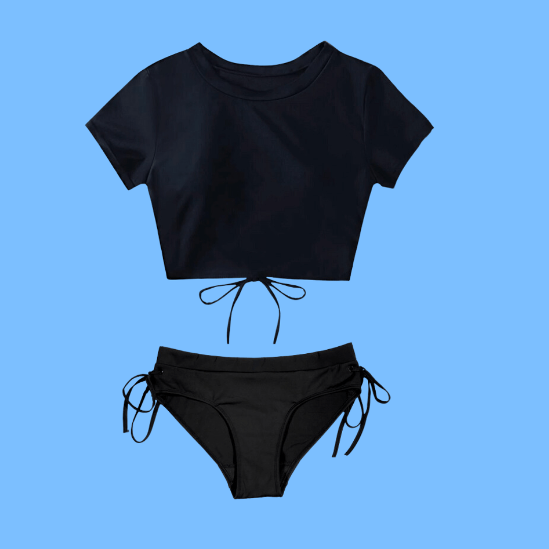 Teen Period Swimwear 2 piece Set Cut out back Knicked Australia