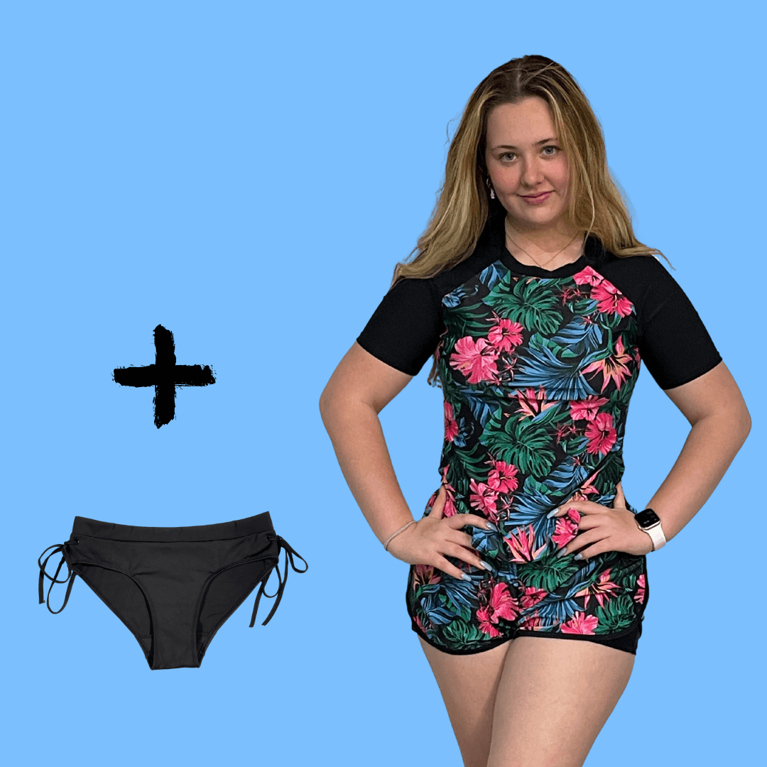 Teen Period Swimwear 3-piece Tropicana Rashie &amp; Shorts Set