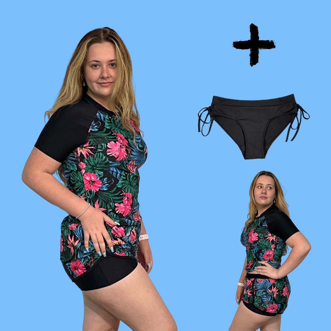 Teen Period Swimwear 3-piece Tropicana Rashie &amp; Shorts Set