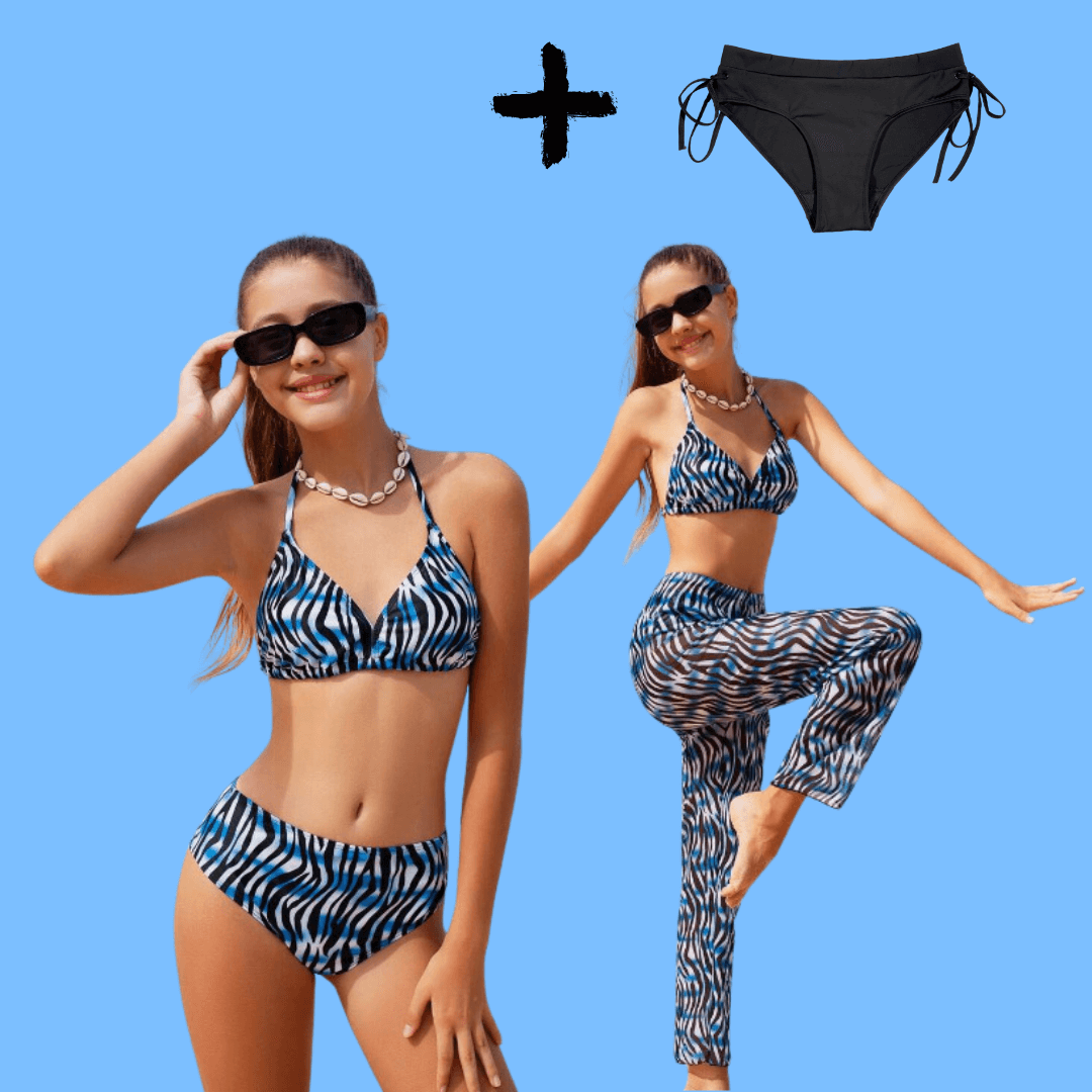 Teen 4 piece period swim set, period bathers, period swim