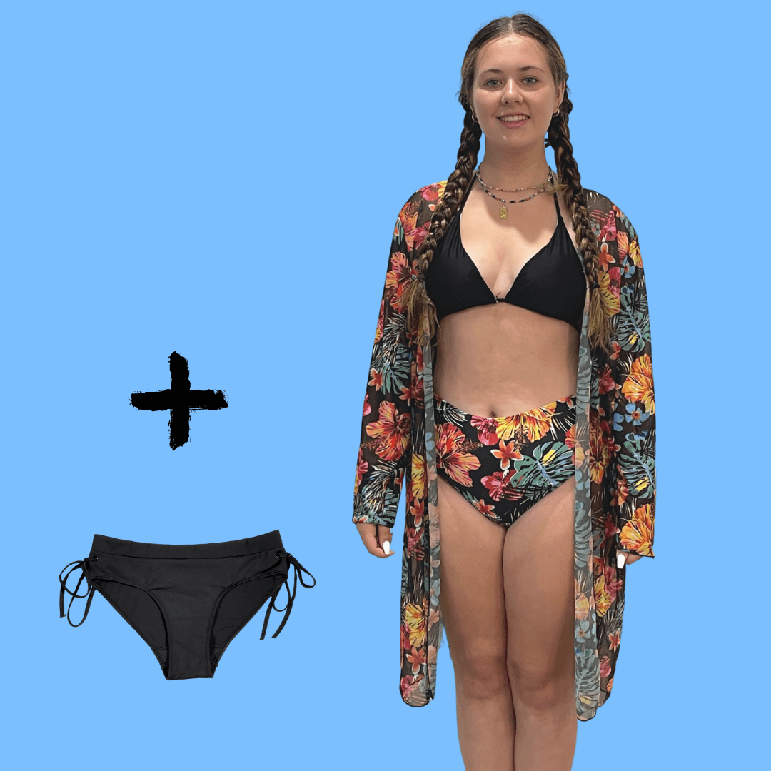 Knicked Island 4 piece high waisted period swimwear - bathers set