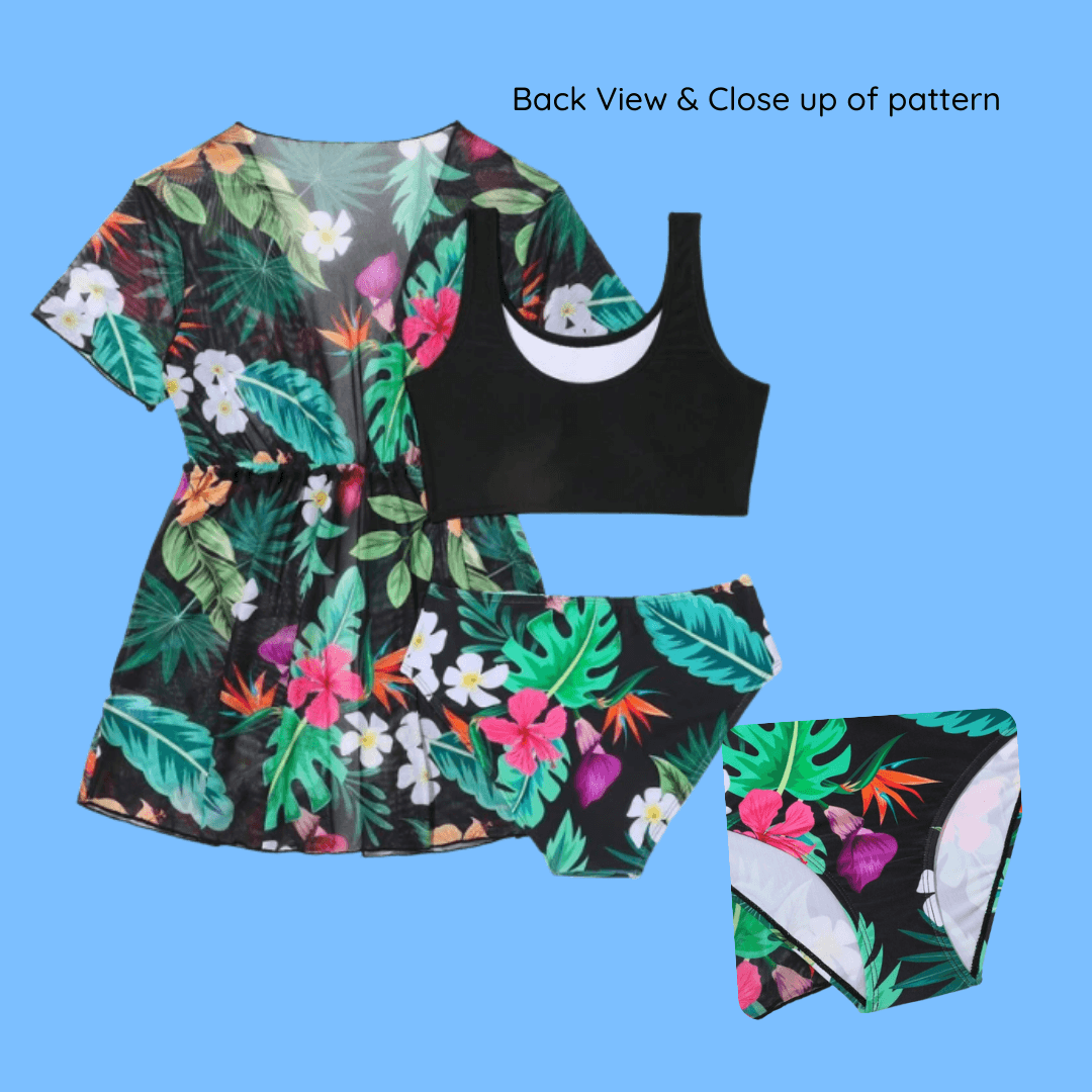 Teen Period 4 Piece Tropical Plum Swimmers - bathers