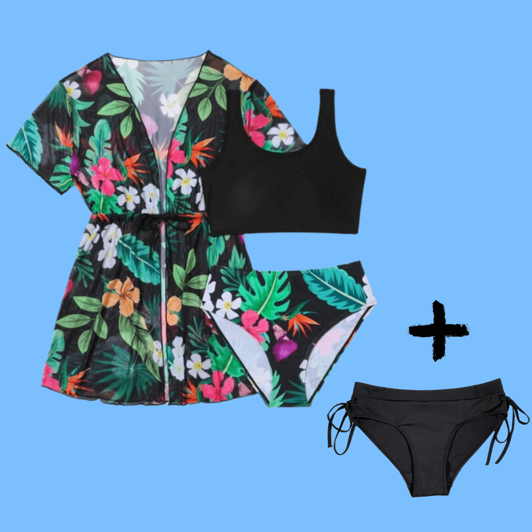 Teen Period 4 Piece Tropical Plum Swimmers - bathers