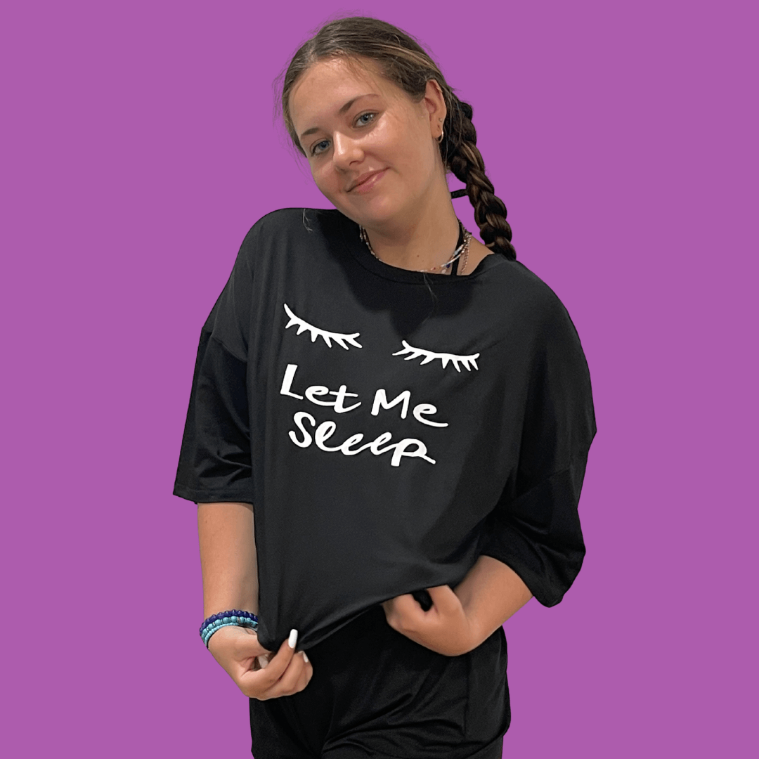 knicked sleep collection - shorts and "Let me sleep" tee-shirt for the best, relaxing, sleep imaginable!