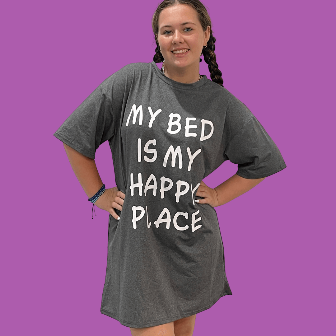 Knicked sleep collection - shorts and &quot;My bed is my happy place&quot; tee-shirt for the best, relaxing, sleep imaginable!