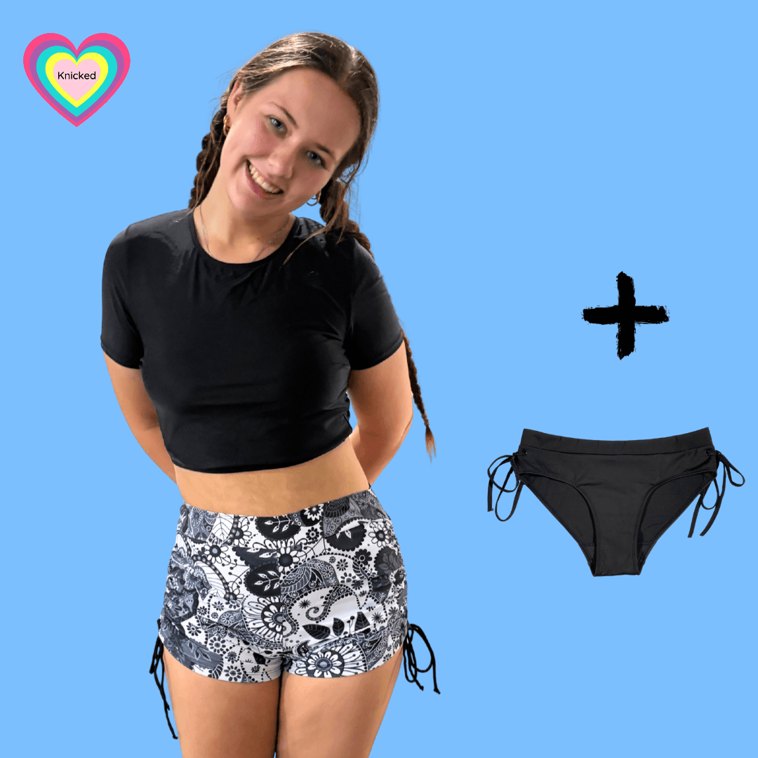Teen Midnight Paisley Period Swim Set - 3 Pieces