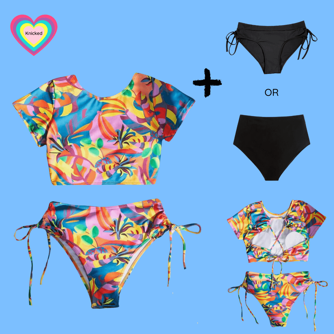 Period swim set summer floral