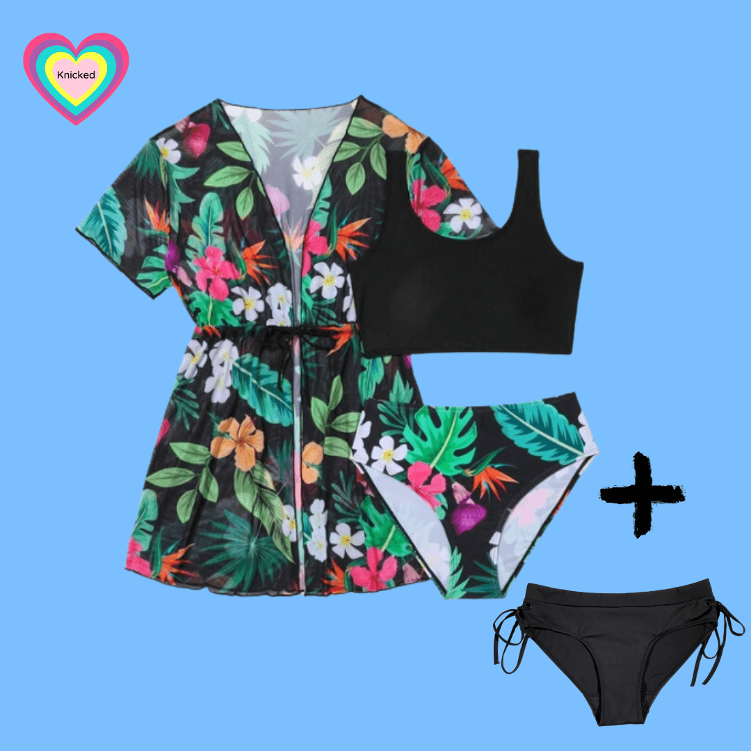 Teen Period 4 Piece Tropical Plum Swimmers - bathers - cozzie
