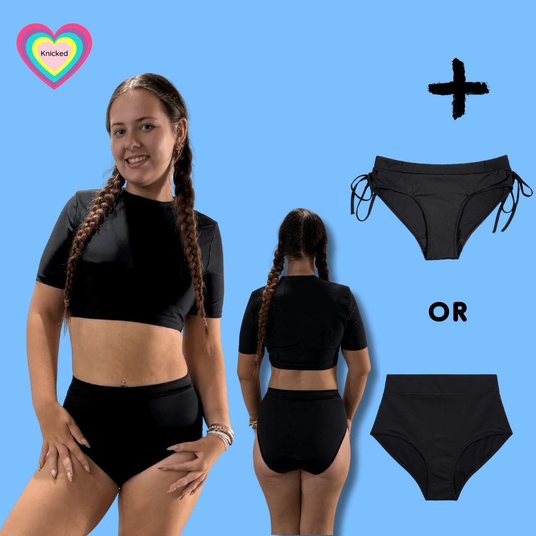 round neck black period proof set - images shows front and back