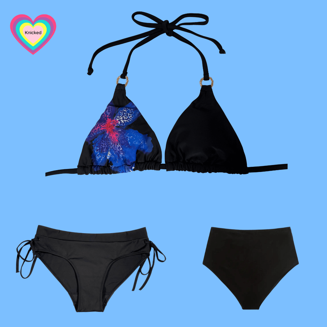 Teen Period Swimwear Hibiscus set in either pink or blue