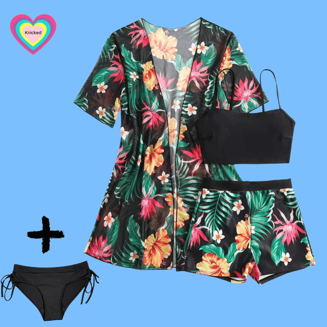 Teen Period Swimwear 4-piece Maldive Short Set with Coverup